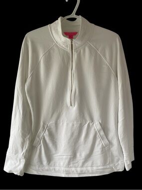 Lilly Pulitzer Half Zip White Sweater M